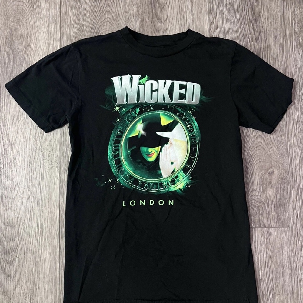 WICKED The Musical LONDON BROADWAY SHOW SMALL CLOCK TEE T-SHIRT OFFICIAL